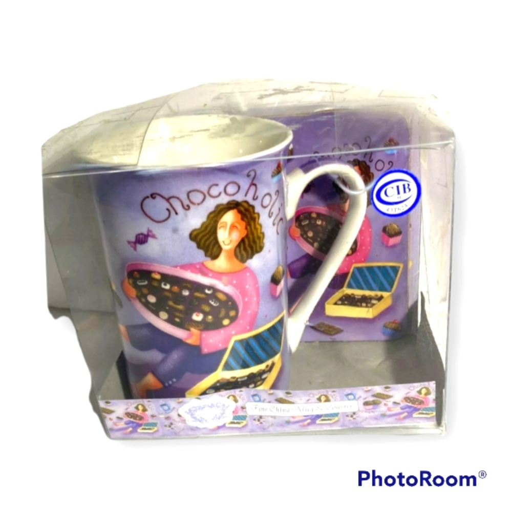 Ken Pottery Chocoholic Mug with Coaster Set